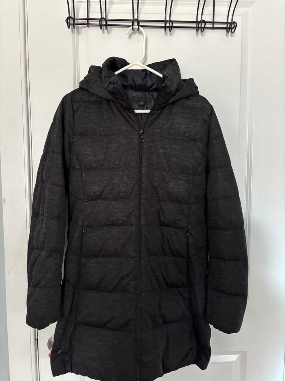 Uniqlo Hooded Long Puffer Coat - Black